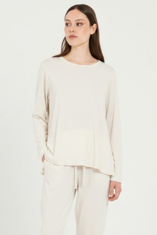 cupro pique top philosophy cream