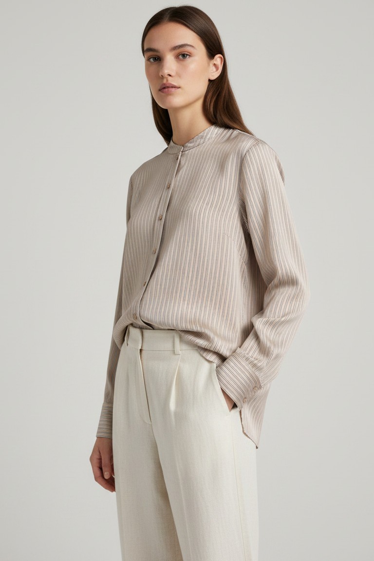satin stripes oversized shirt philosophy