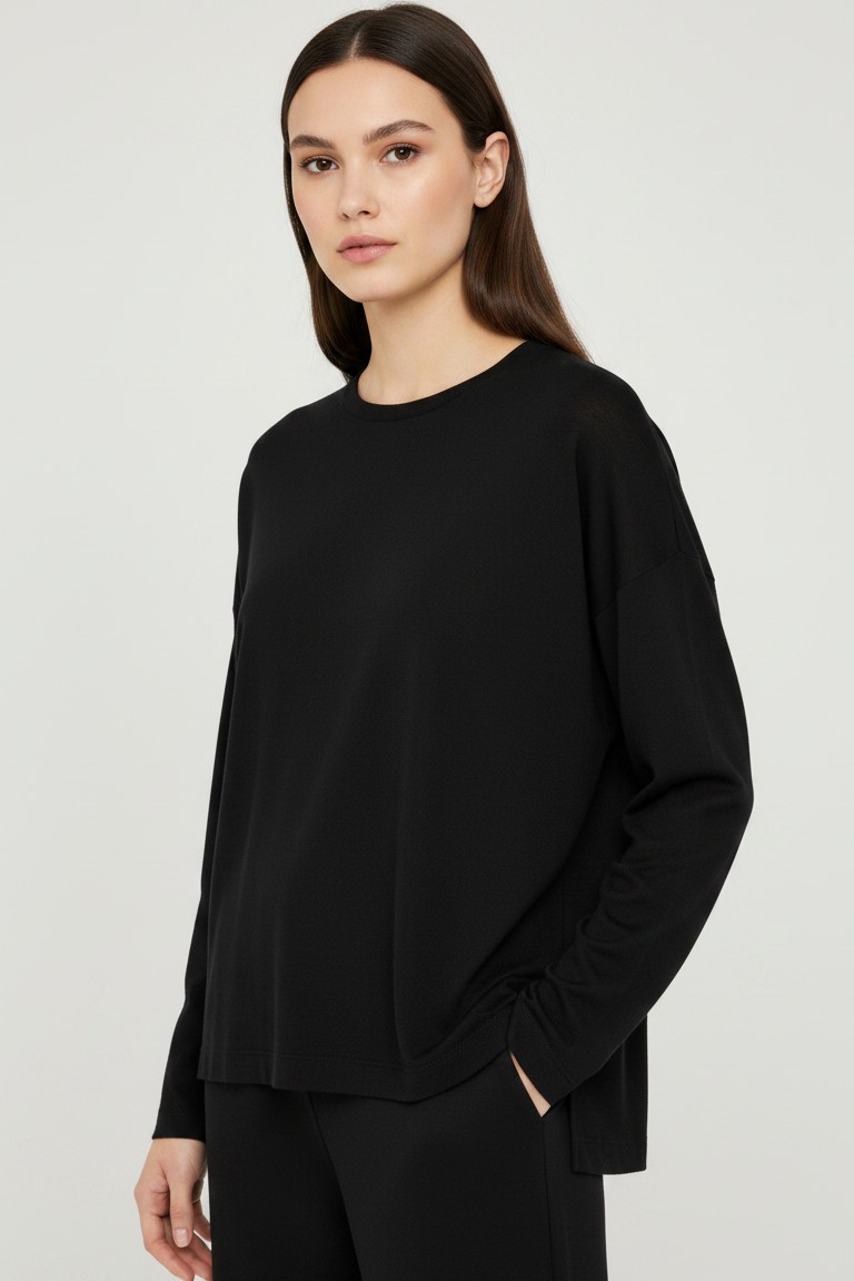 organic jersey dropped top philosophy black