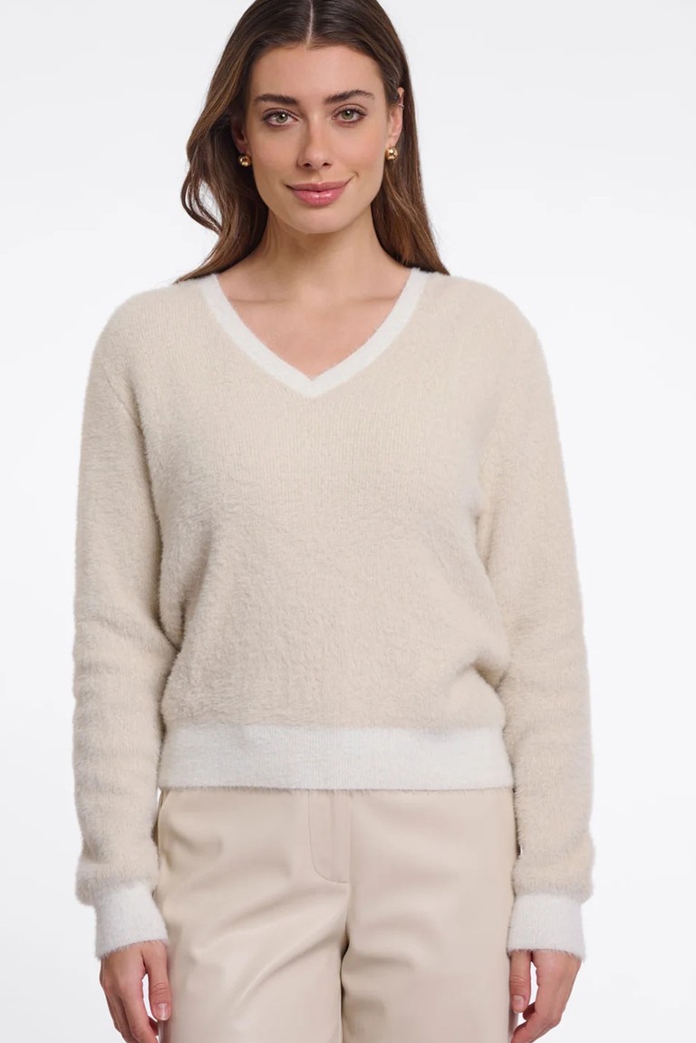 keath knit sweater rino & pelle birch snow