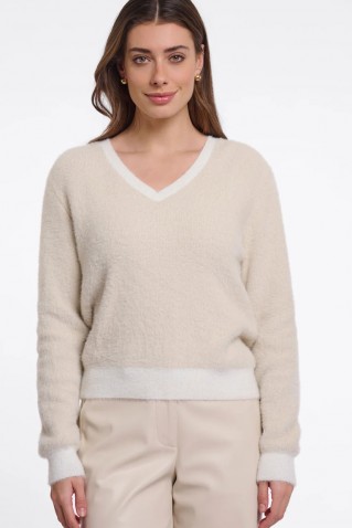 keath knit sweater rino & pelle birch snow