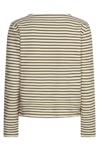 stripe sweater red button green