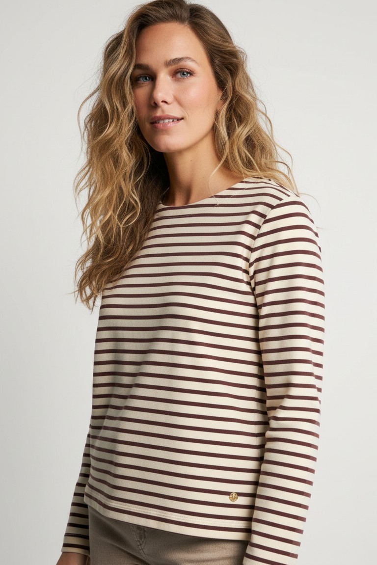 stripe sweater red button berry