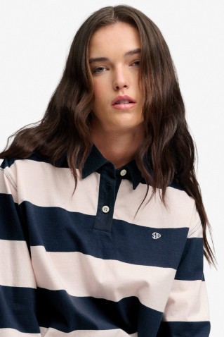 cropped stripe rugby blouse superdry & co