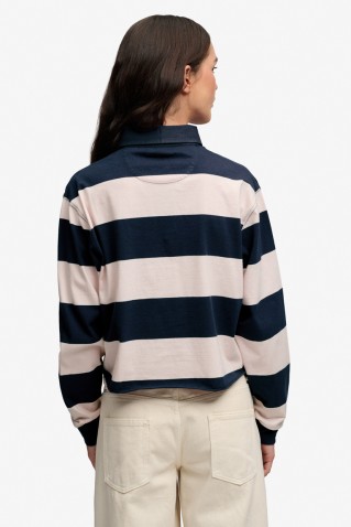 cropped stripe rugby blouse superdry & co