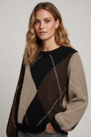 sweater red button espresso