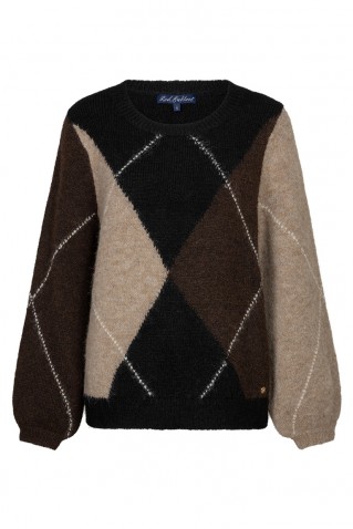 sweater red button espresso