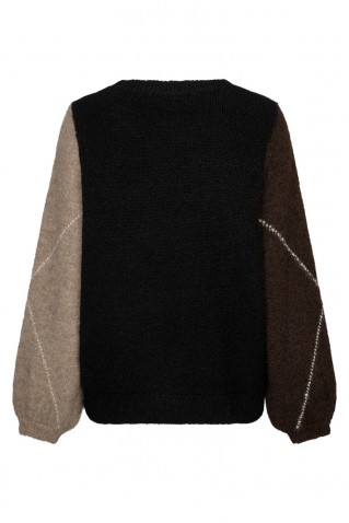 sweater red button espresso