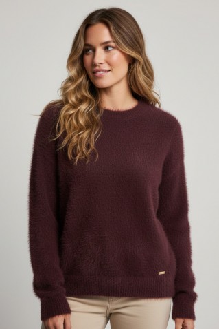 sweater red button burgundy