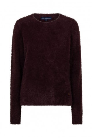 sweater red button burgundy