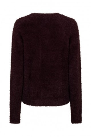 sweater red button burgundy