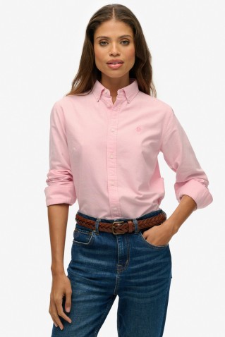 slim oxford bd l/s shirt superdry & co pink
