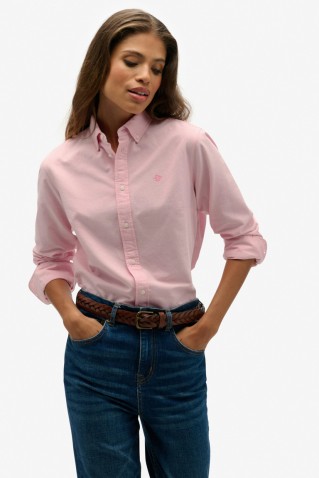 slim oxford bd l/s shirt superdry & co pink