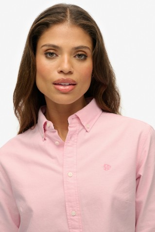 slim oxford bd l/s shirt superdry & co pink