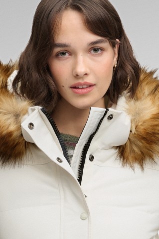 everest hooded bomber jacket superdry & co off white