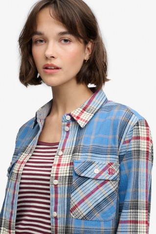 lumberjack check plannel shirt superdry & co blue
