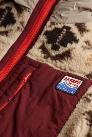 sherpa jaquard fleece hubrid futter superdy & co cream