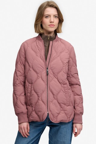 short onion quilt liner jacket superdry & co pink