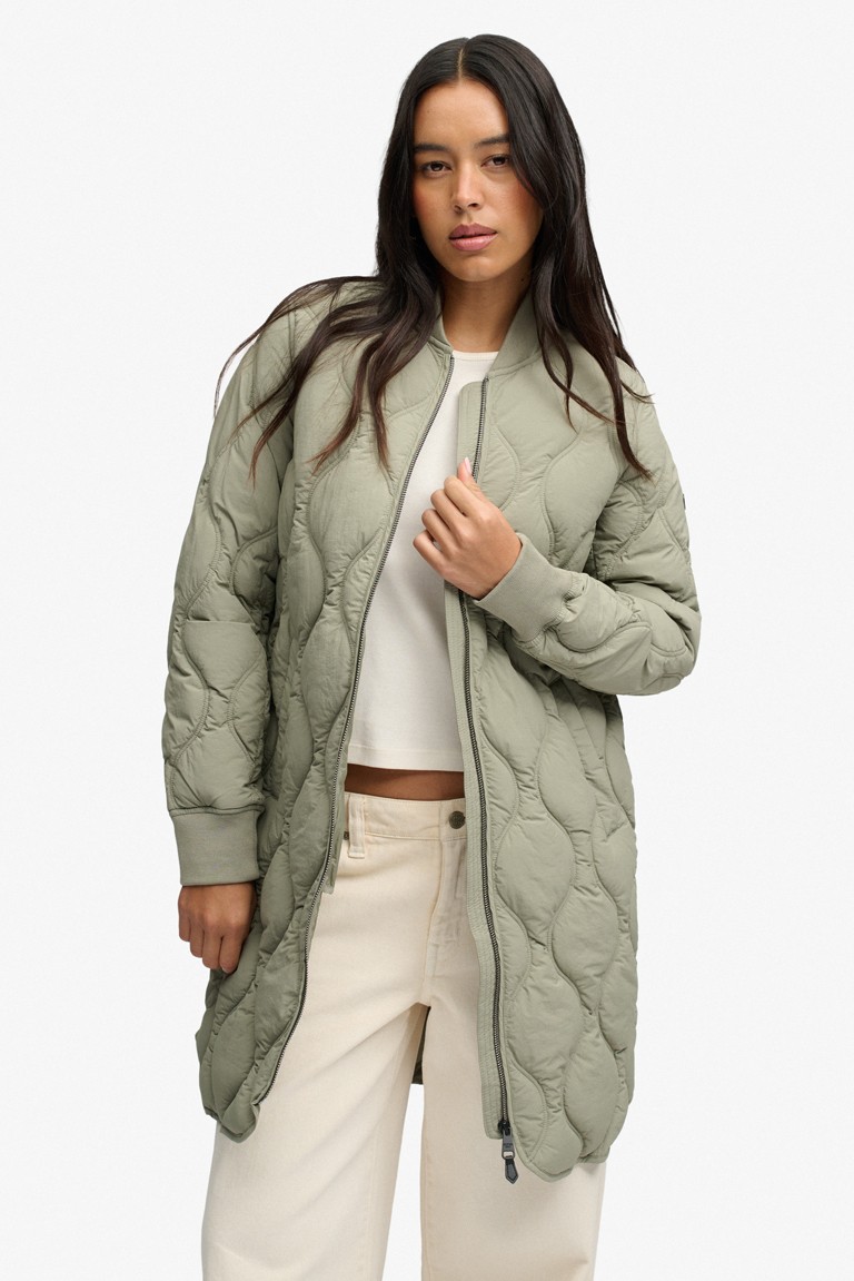 long onion quilt liner jacket superdry & co khaki