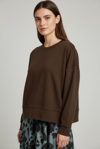 heavy rib sandwashed top philosophy brown