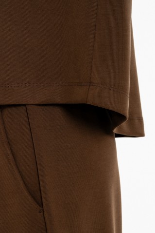 heavy rib sandwashed hoodied top philosophy brown