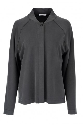 heavy rib sandwashed jacket philosophy grey