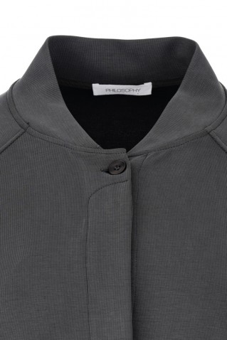 heavy rib sandwashed jacket philosophy grey