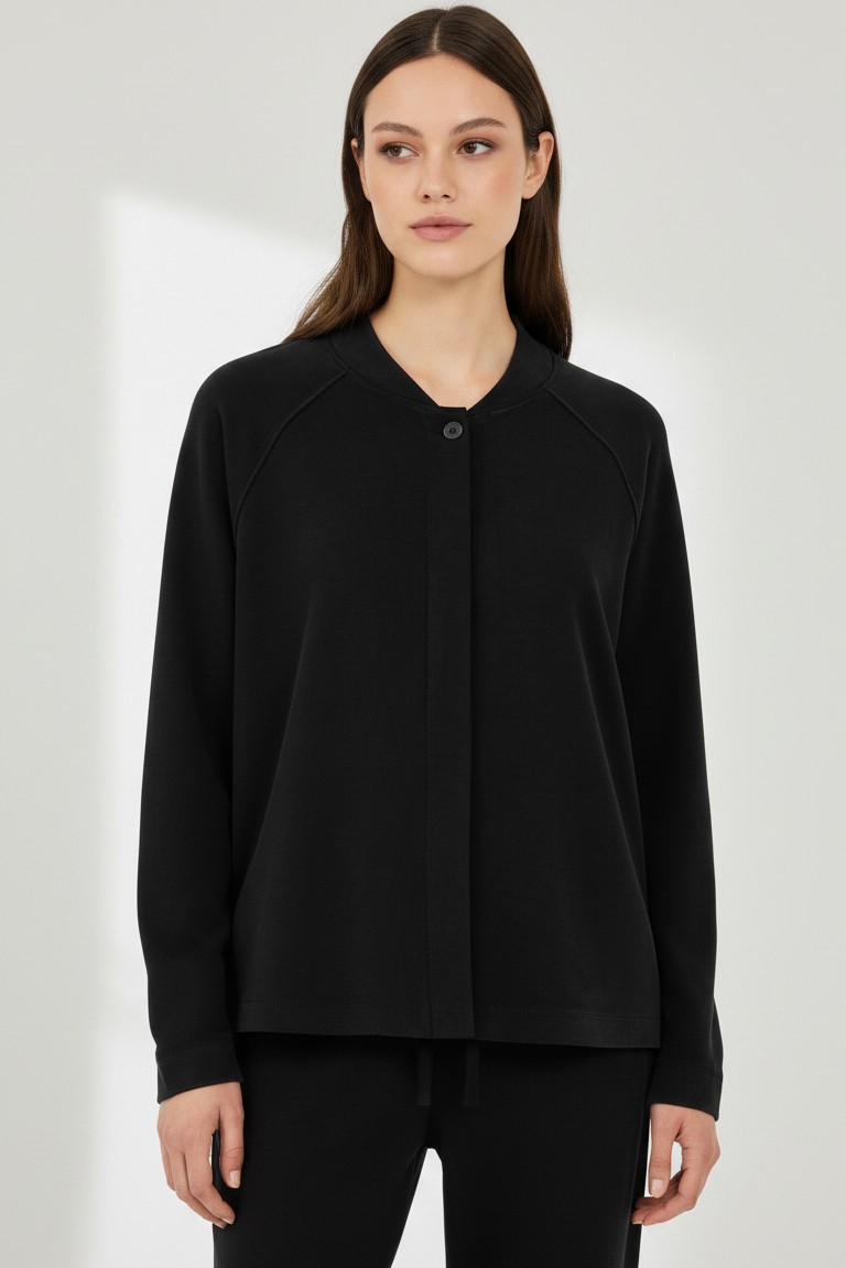 heavy rib sandwashed jacket philosophy black