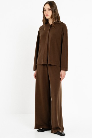 heavy rib sandwashed wide leg pants philosophy brown