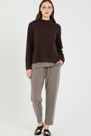 futter mock neck top philosophy dark brown