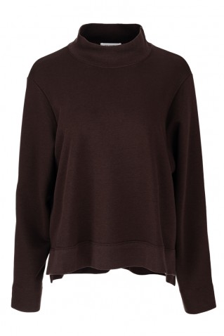 futter mock neck top philosophy dark brown