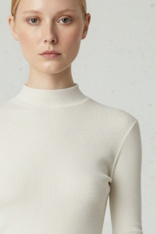 rib turtleneck blouse moutaki ecru