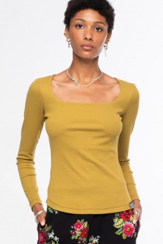 joy top peace & chaos olive