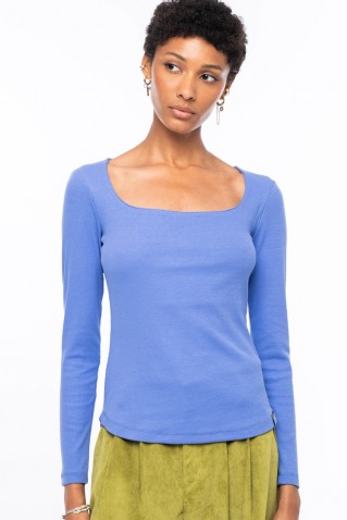 joy top peace & chaos light blue