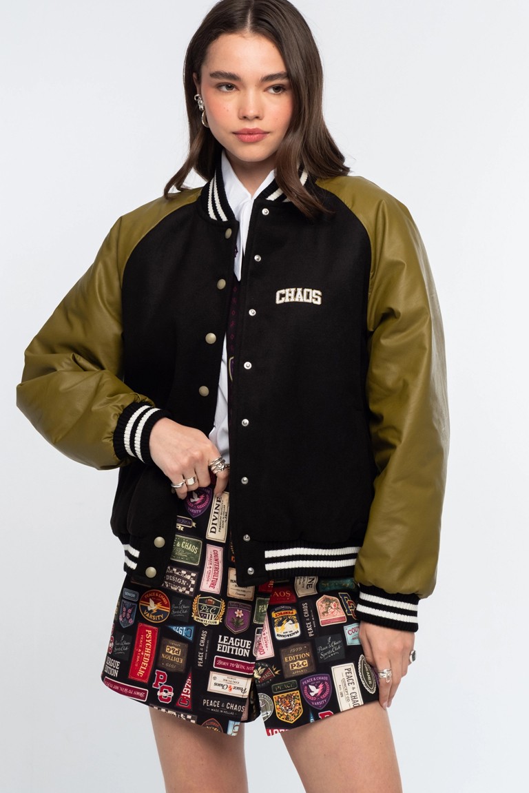 voictory bomber jacket peace & chaos