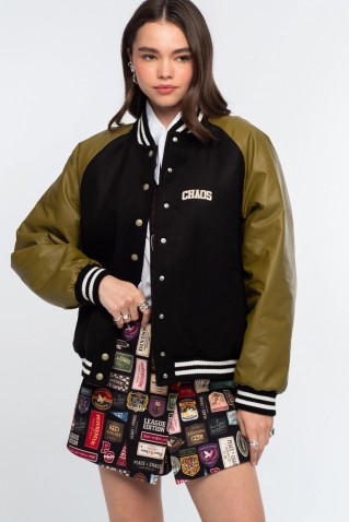 voictory bomber jacket peace & chaos