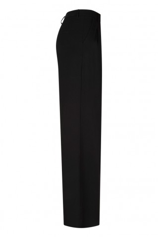 pearl pleated παντελονι red button black