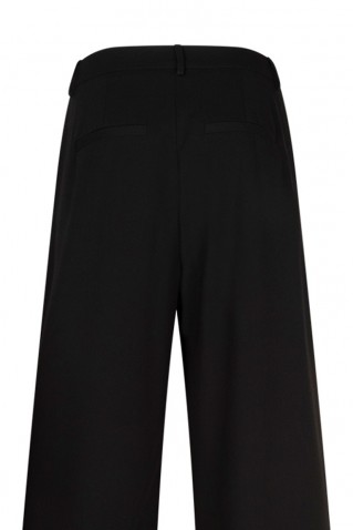 pearl pleated παντελονι red button black