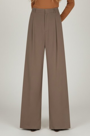 pearl pleated παντελονι red button truffle