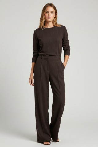 claudette pinstripe παντελονι red button espresso