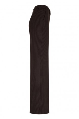 claudette pinstripe pants red button espresso