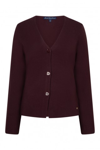 emilie πλεκτη ζακετα red button burgundy