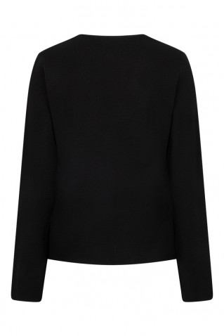 emilie πλεκτη ζακετα red button black