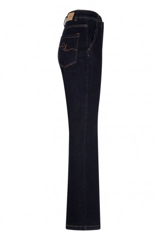 bibette soft denim jeans red button