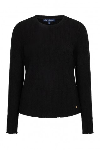 fine knit τοπ red button black