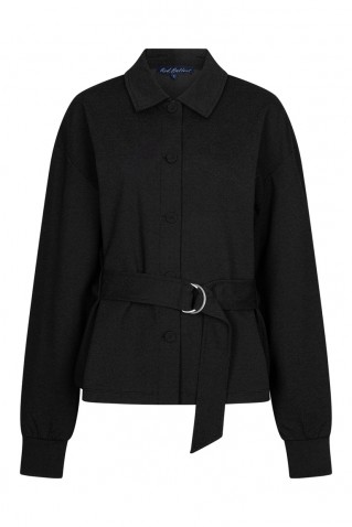 fancu punta blouse jacket red button black