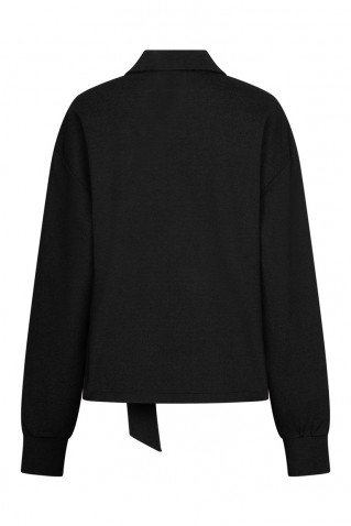 fancu punta blouse jacket red button black