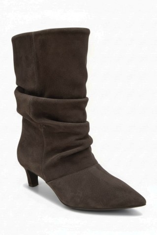 sorena δερματινη μποτα sochic shoes dark brown