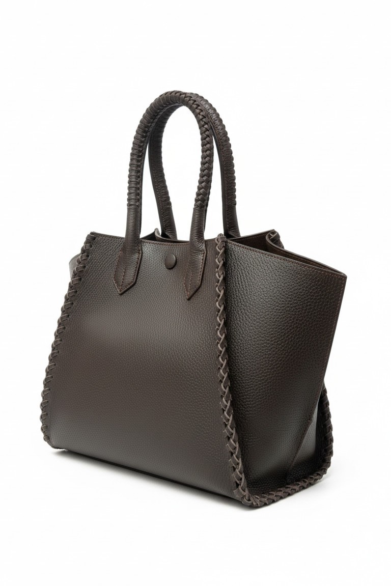 δερματινη τσαντα dark brown