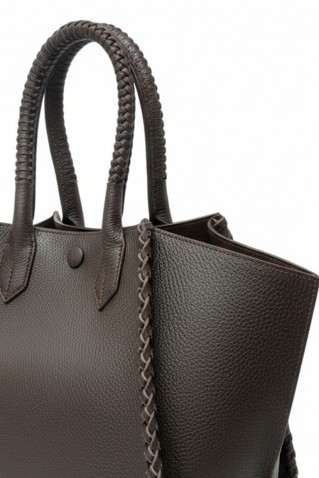 δερματινη τσαντα dark brown